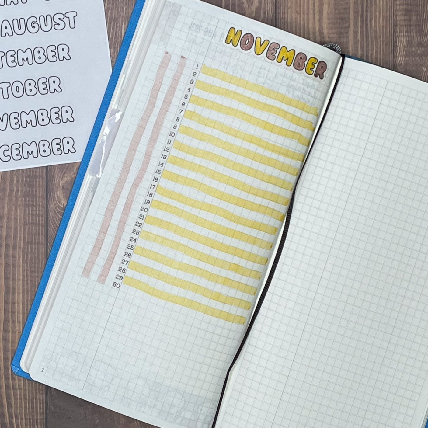 3.55mm 1-31 Vertical Date Strip in Hobonichi Weeks Planner