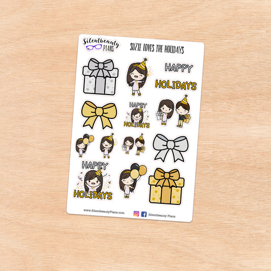 Suzie Loves the Holidays - Cute Girl Stickers