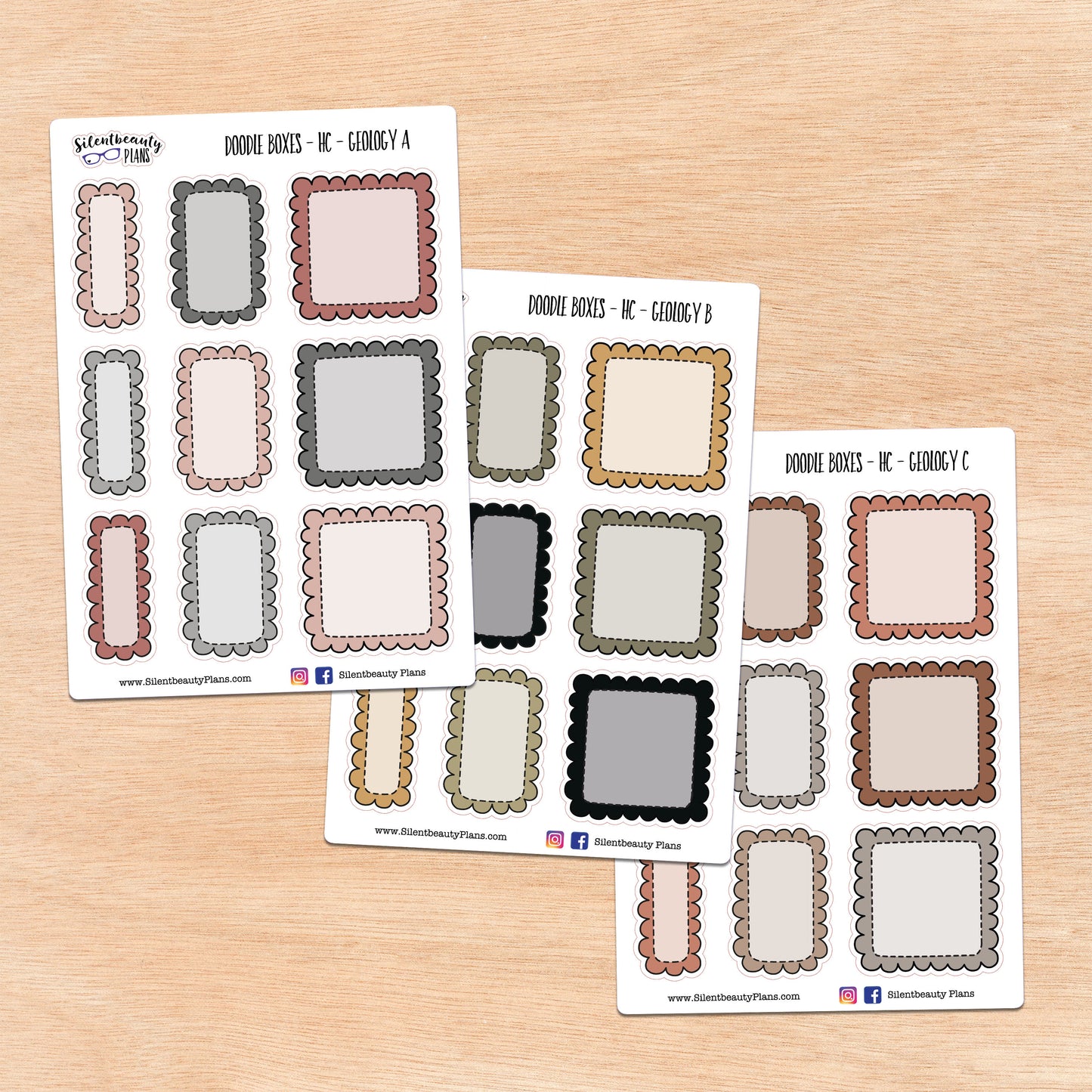 Geology Doodle Boxes | 3 Options