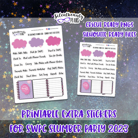 Printable SWPC 2023 Slumber Party Extra Stickers