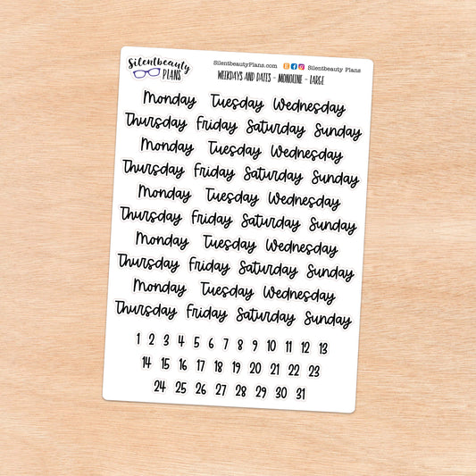Weekdays & Dates | Monoline