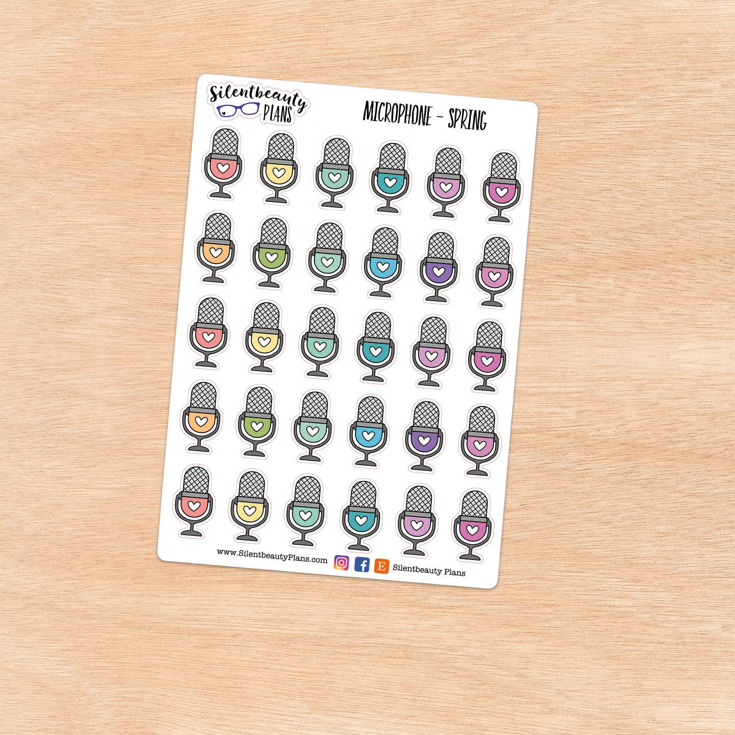 Microphone or Podcast Icon Stickers | 2 Sizes | 4 Colour Options