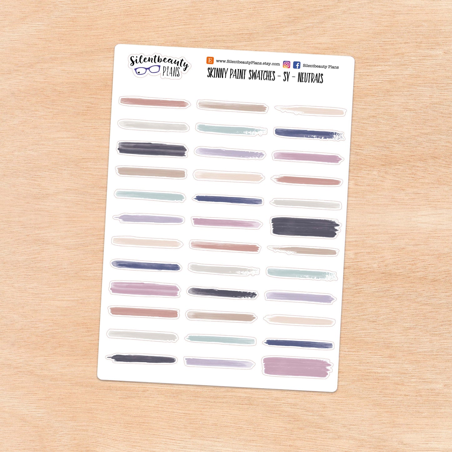 Skinny Paint Swatches | 7 Colour Options