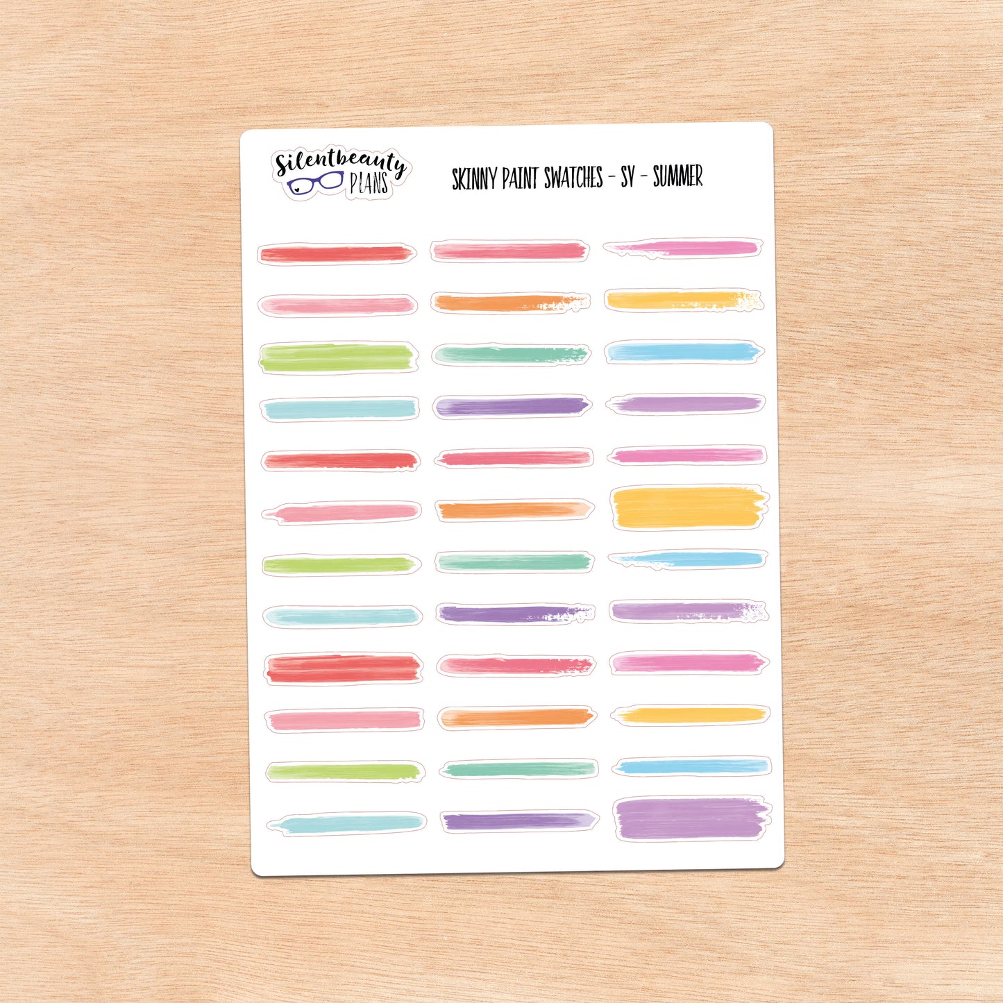 Summer Palette Paint Swatch Journaling Stickers | 3 Sheet Options