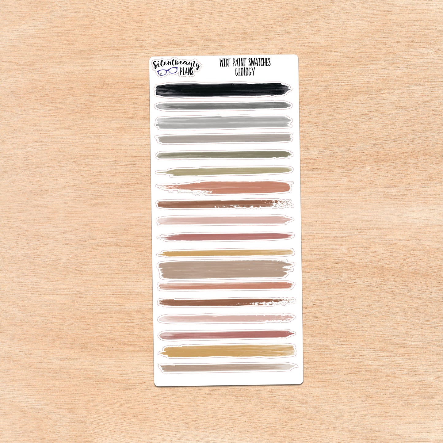 Geology Palette Paint Swatch Journaling Stickers | 3 Sheet Options