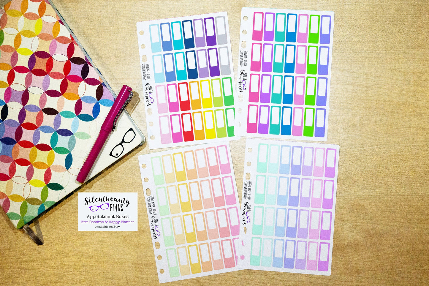 Colourful Event Stickers - Appointment Boxes