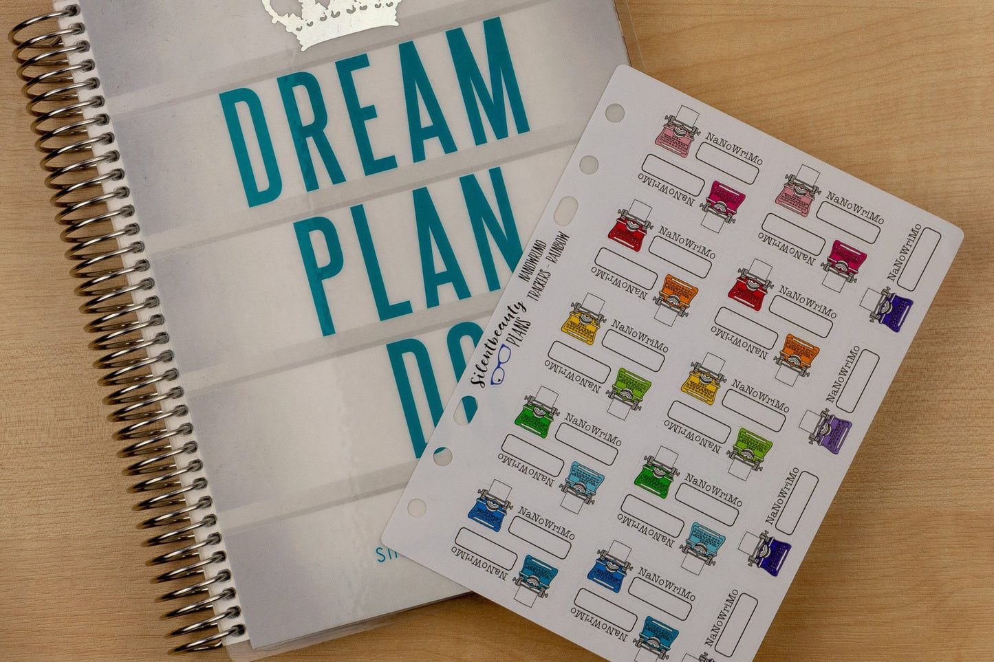 NaNoWriMo Tracker Stickers, NaNoWriMo Word Count Stickers, Typewriter, Planner Stickers, Filofax, Kikki-K, Erin Condren, Happy Planner, UK