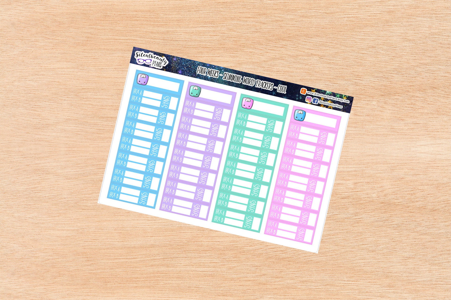 Four Weeks of Tracking Stickers for SW - Two Options - Planner Stickers - Filofax, Kikki-K, Erin Condren, Happy Planner, UK