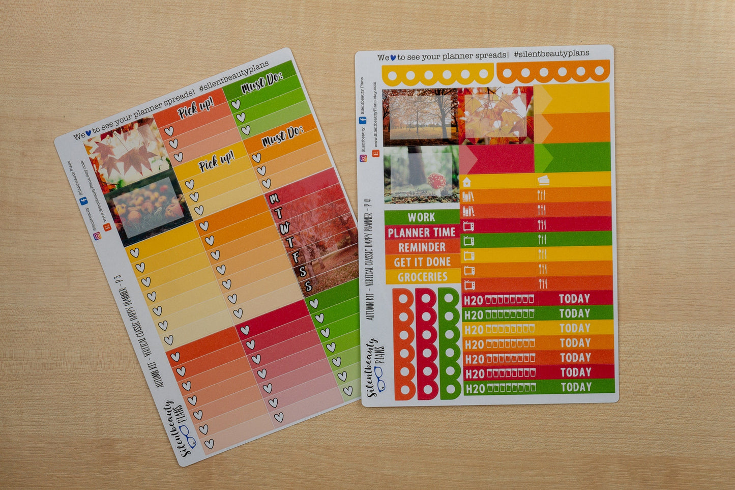 Autumn Photo Sticker Kit - Classic Happy Planner, Vertical, Planner Stickers, UK