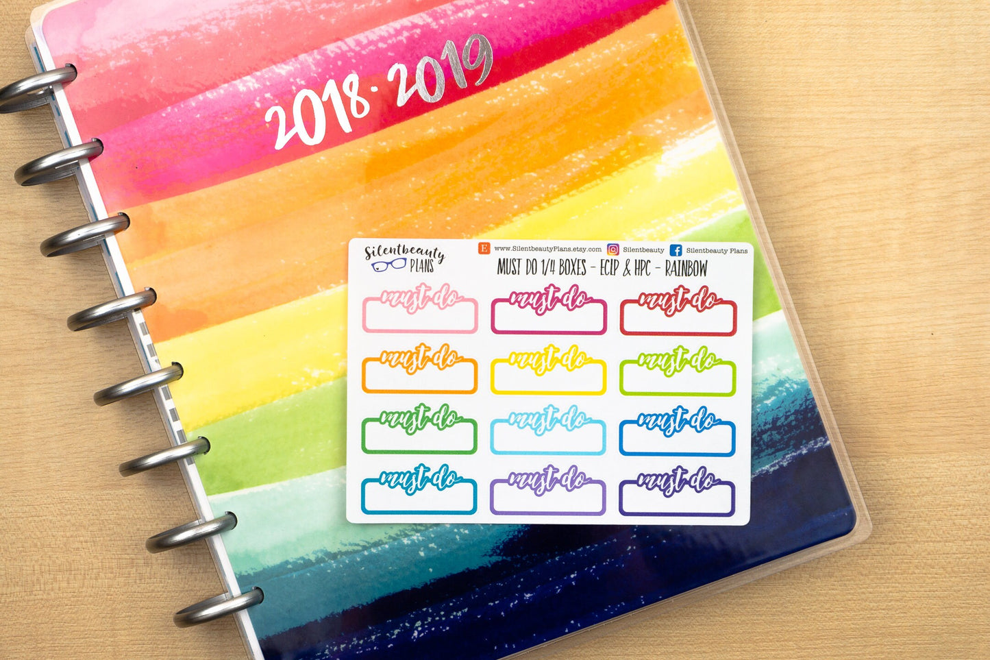 Script Text Quarter Box Planner Stickers - Focus Important Must Do Remember Etsy Facebook Instagram PR Post - Stickers UK