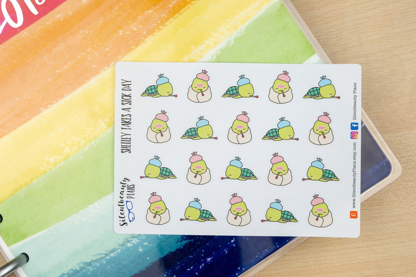 Shelley the Sea Turtle Takes a Sick Day - Cute Turtle Stickers