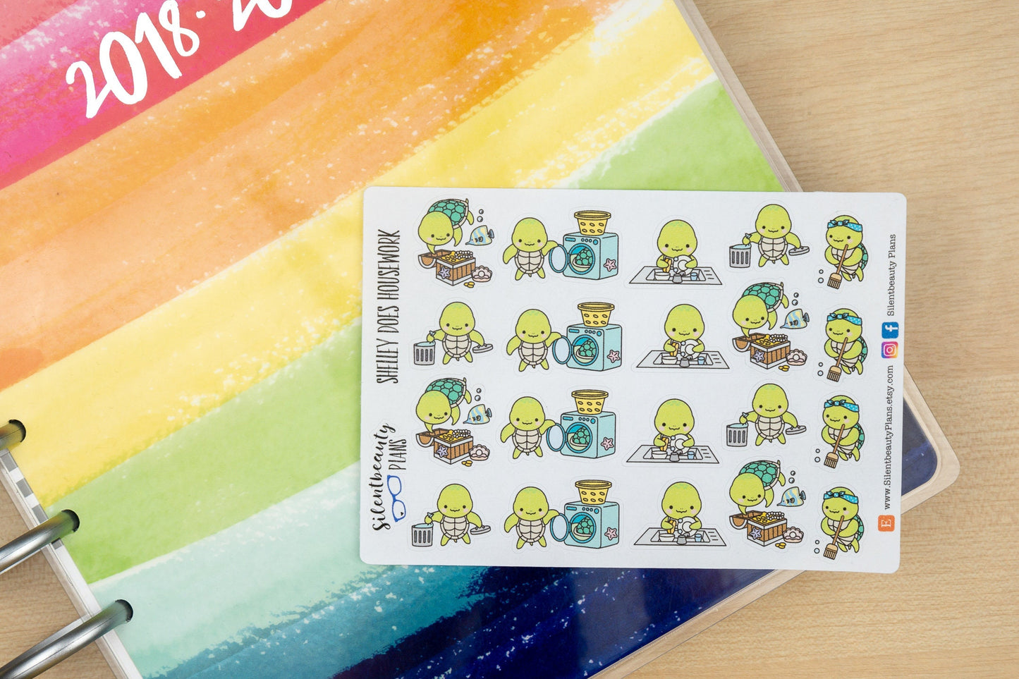 Shelley the Sea Turtle does Housework - Cute Turtle Stickers