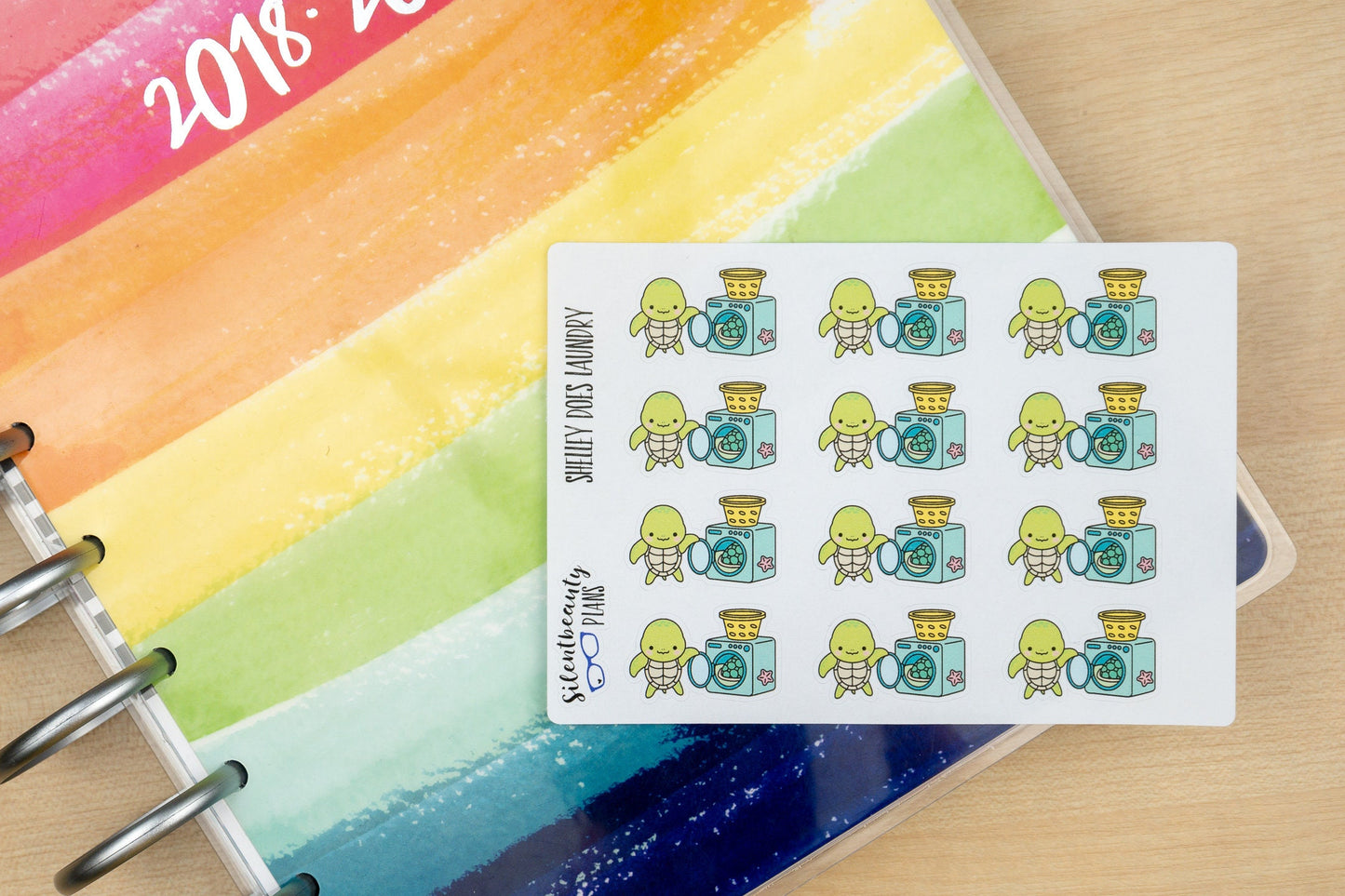 Shelley the Sea Turtle Does Laundry - Cute Turtle Stickers