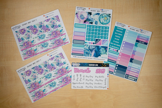 Boho Bloom Monthly Sticker Kit - Pick your Month & Start Day - Classic Happy Planner, Planner Stickers, UK