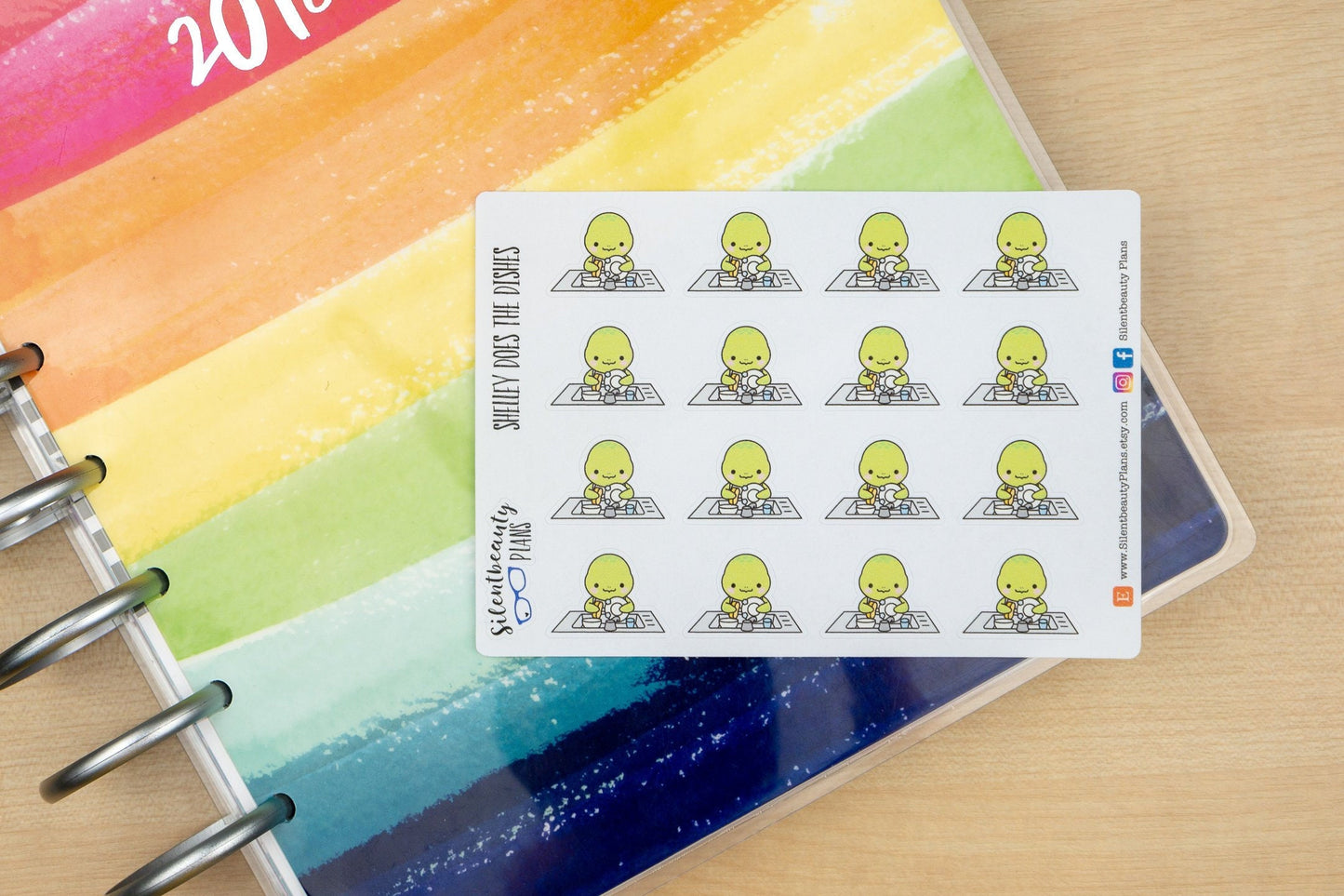 Shelley the Sea Turtle Does the Dishes - Cute Turtle Stickers