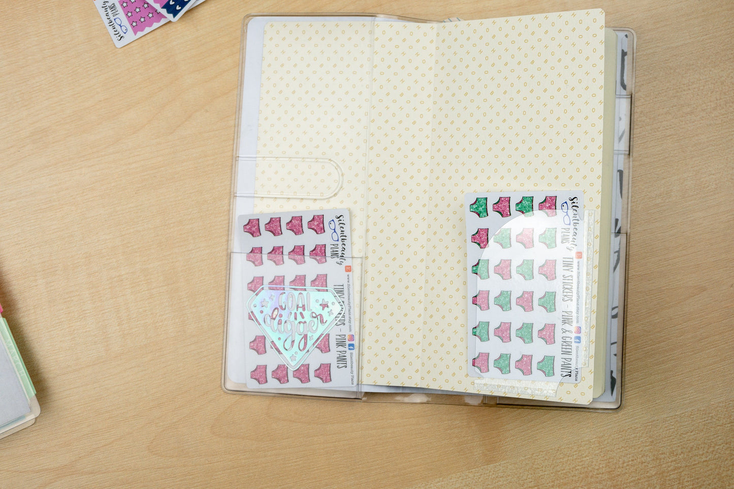 Sparkly Positive Pants Stickers - 24 stickers - 2 Colour Options - Hobonichi Weeks, Planner Stickers, UK