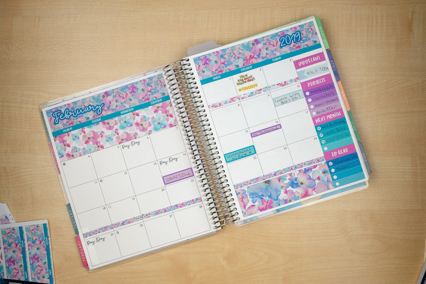Simply Pretty Sticker Monthly Kit - Pick your Month & Start - Life Planner, Vertical, Planner Stickers, UK