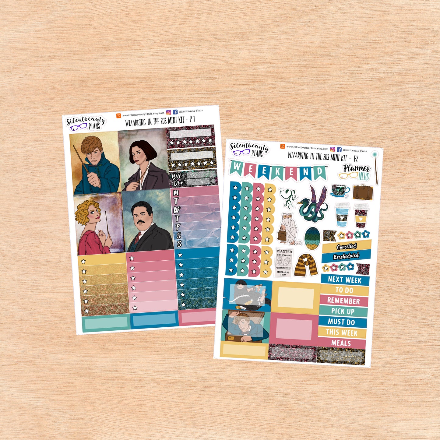 Wizarding in the 20s Mini Kit - Vertical EC Life Planner, Vertical, Planner Stickers, UK