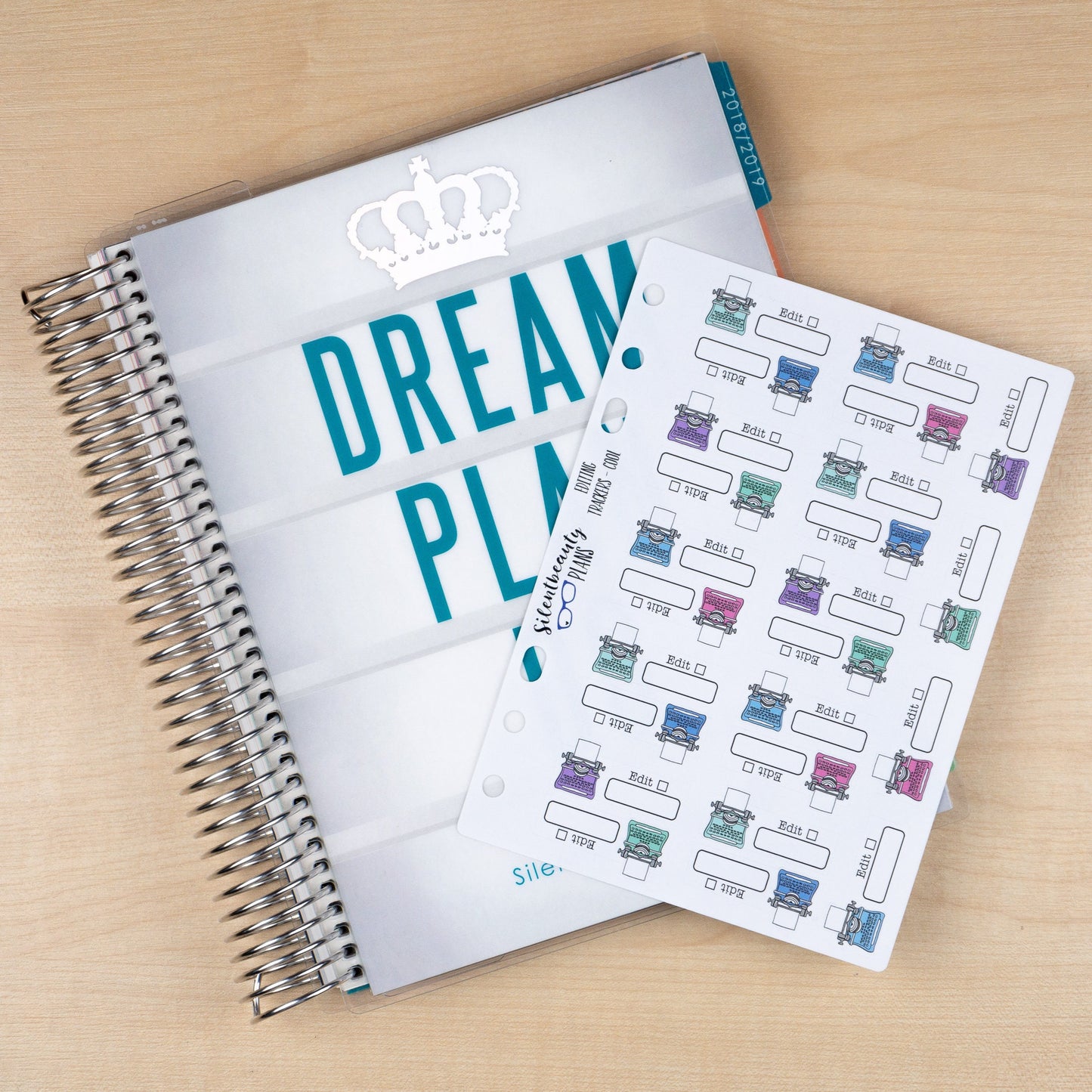 Editing Tracker Stickers, Typewriter, Word Count Stickers, Planner Stickers, Filofax, Kikki-K, Erin Condren, Happy Planner, UK