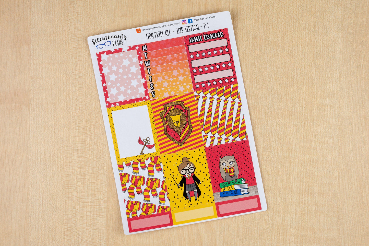 Lion Pride Sticker Kit - Standard Vertical, Vertical, Planner Stickers, UK