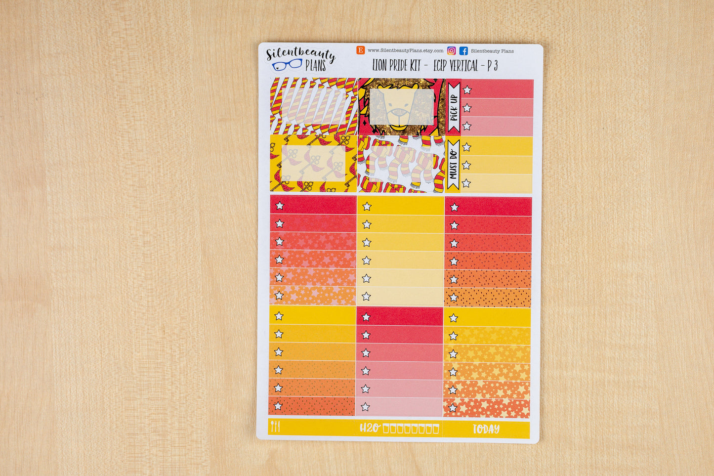Lion Pride Sticker Kit - Standard Vertical, Vertical, Planner Stickers, UK