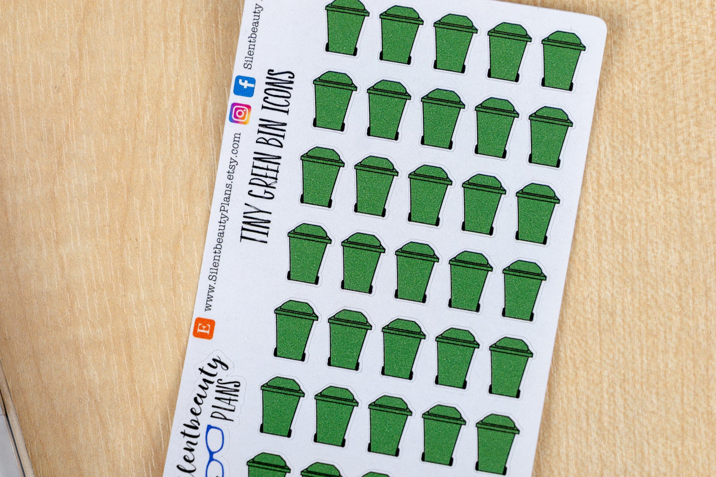 Tiny Bins | Green or Black | Yard Waste Stickers, Recycling
