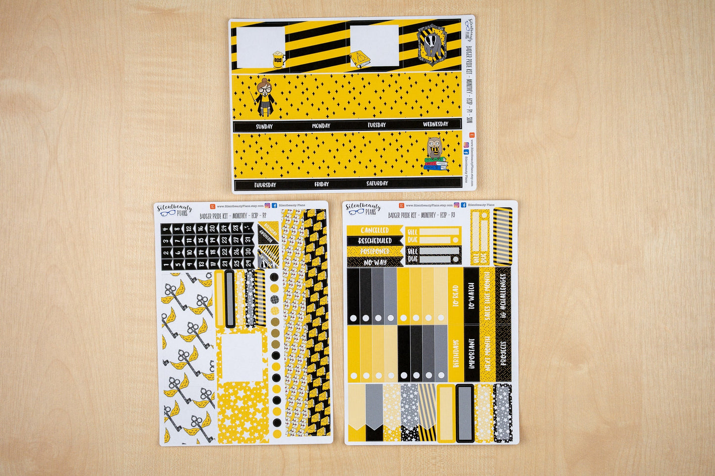 Badger Pride Monthly Sticker Kit | Pick your Month & Start Day