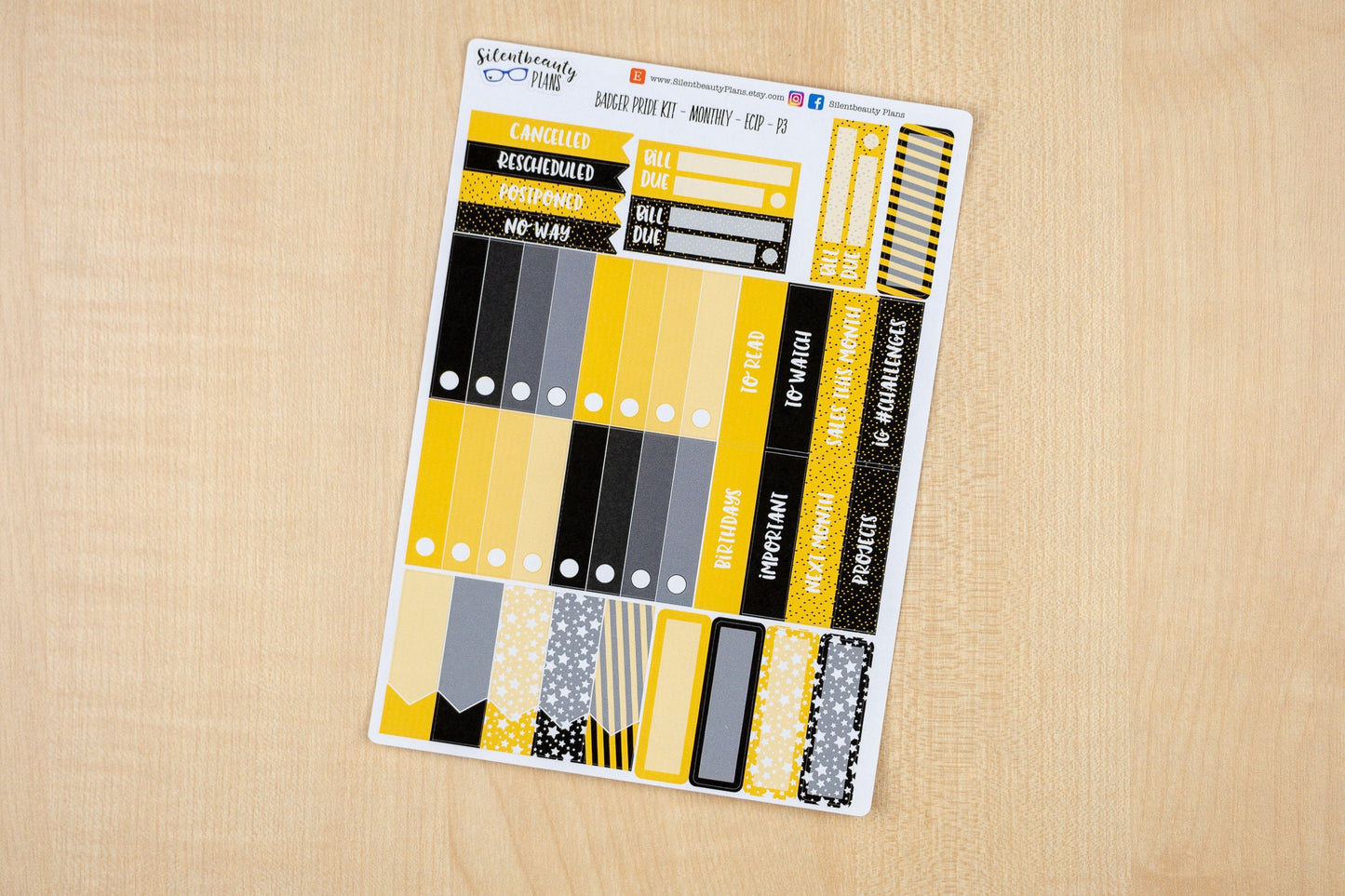 Badger Pride Monthly Sticker Kit | Pick your Month & Start Day