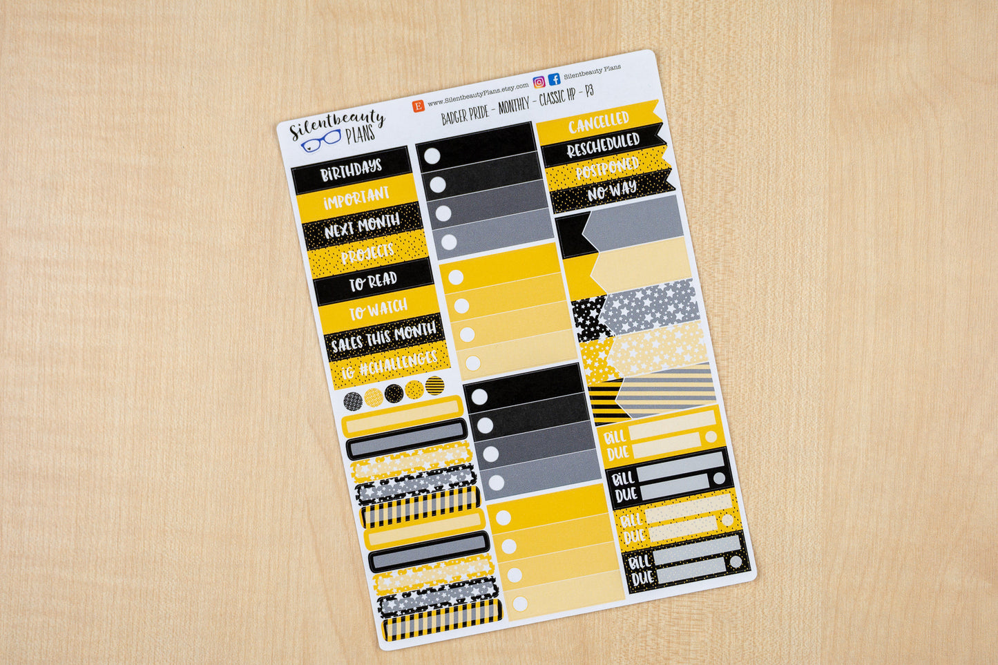 Badger Pride Monthly Sticker Kit | Pick your Month & Start Day