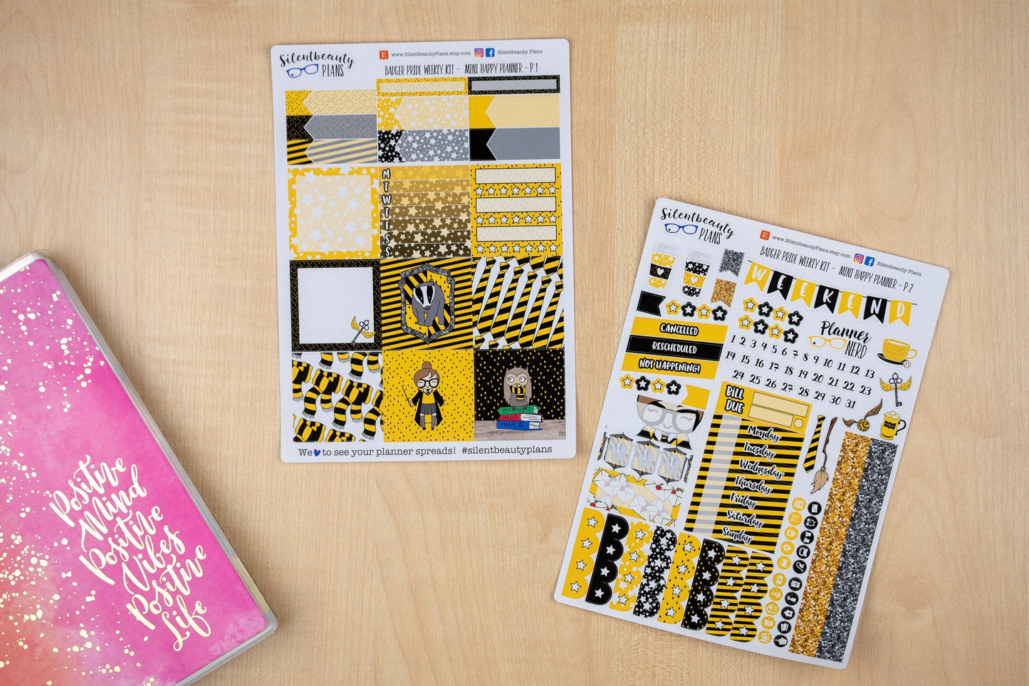 Badger Pride Weekly Kit - Mini Happy Planner, Planner Stickers, UK