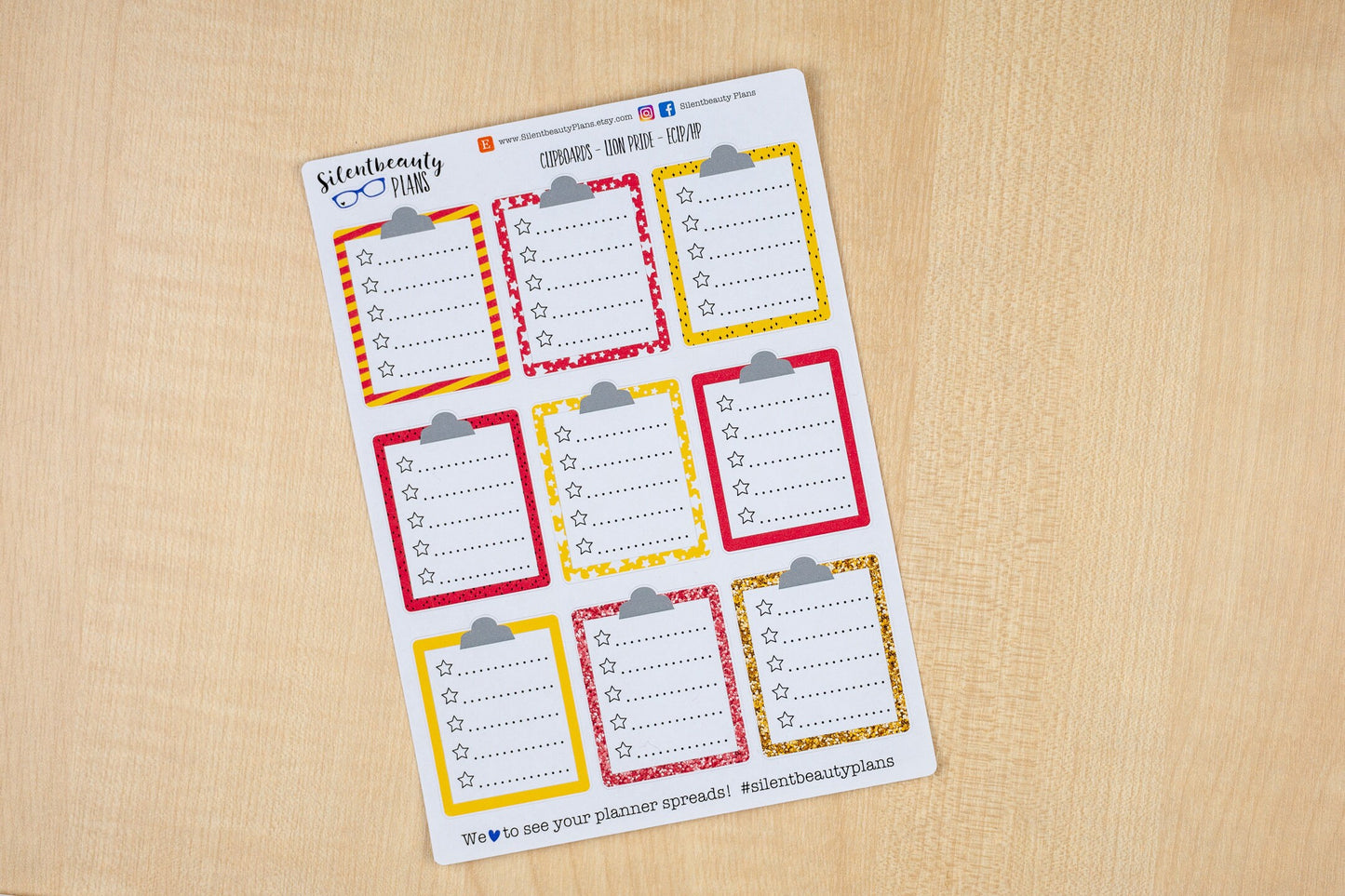 House Pride Clipboard Planner Stickers | 4 Options | Full Box Planner Stickers - UK Stickers for Planners
