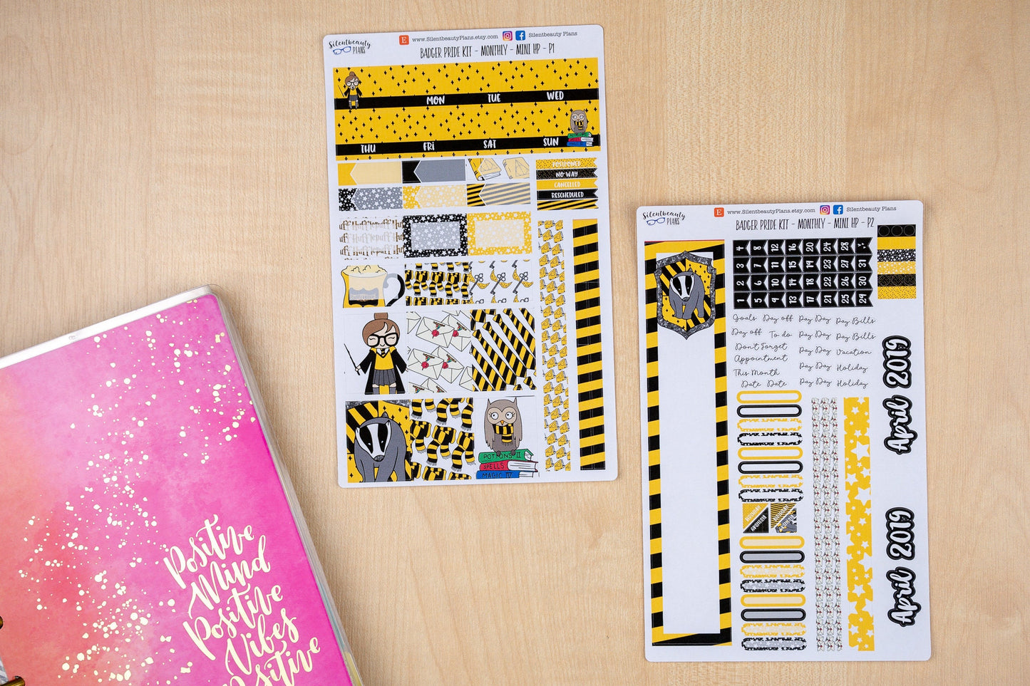 Badger Pride Monthly Kit - Mini Happy Planner | Choose your Month - Planner Stickers, UK