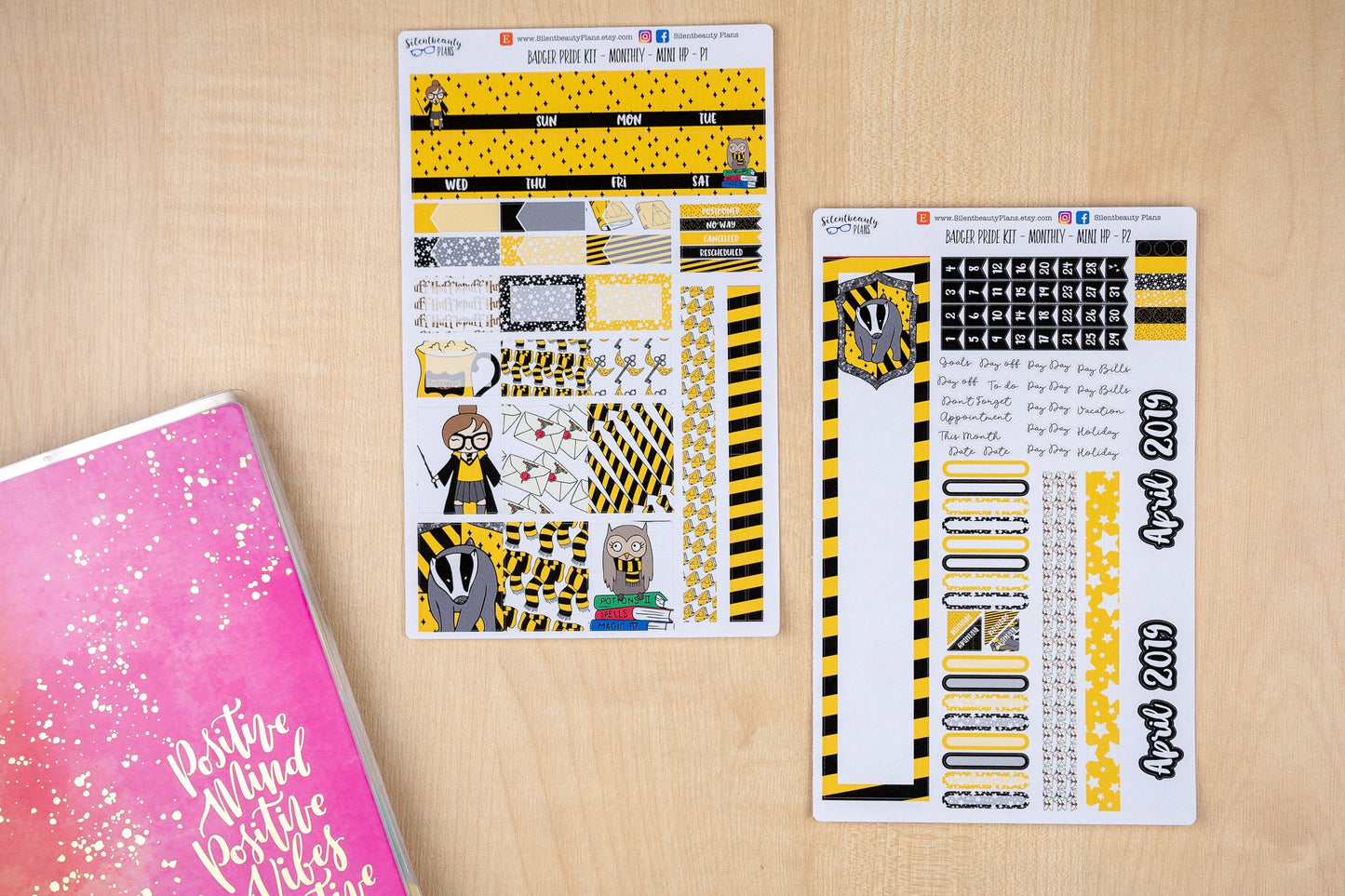 Badger Pride Monthly Kit - Mini Happy Planner | Choose your Month - Planner Stickers, UK