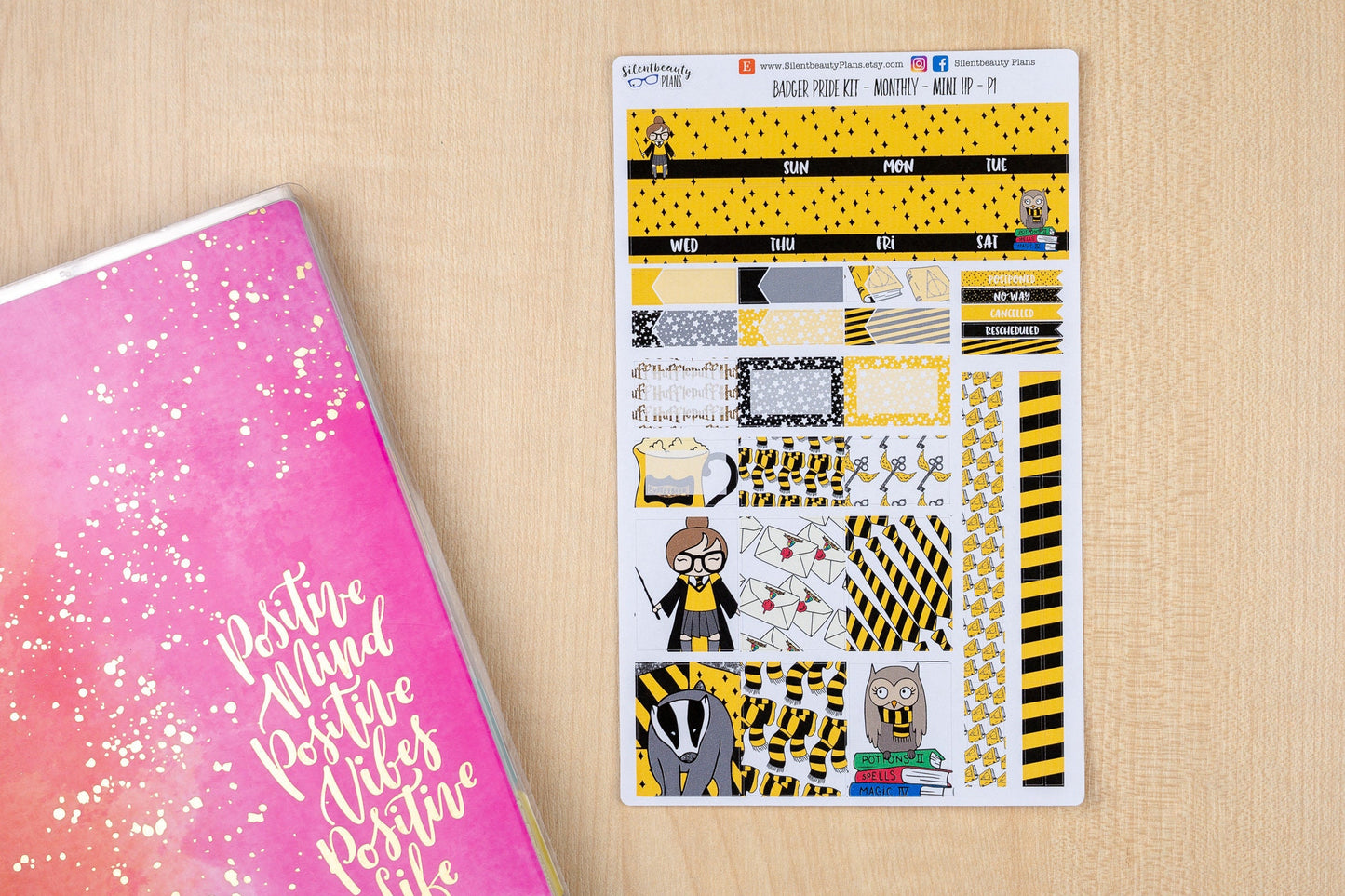 Badger Pride Monthly Kit - Mini Happy Planner | Choose your Month - Planner Stickers, UK