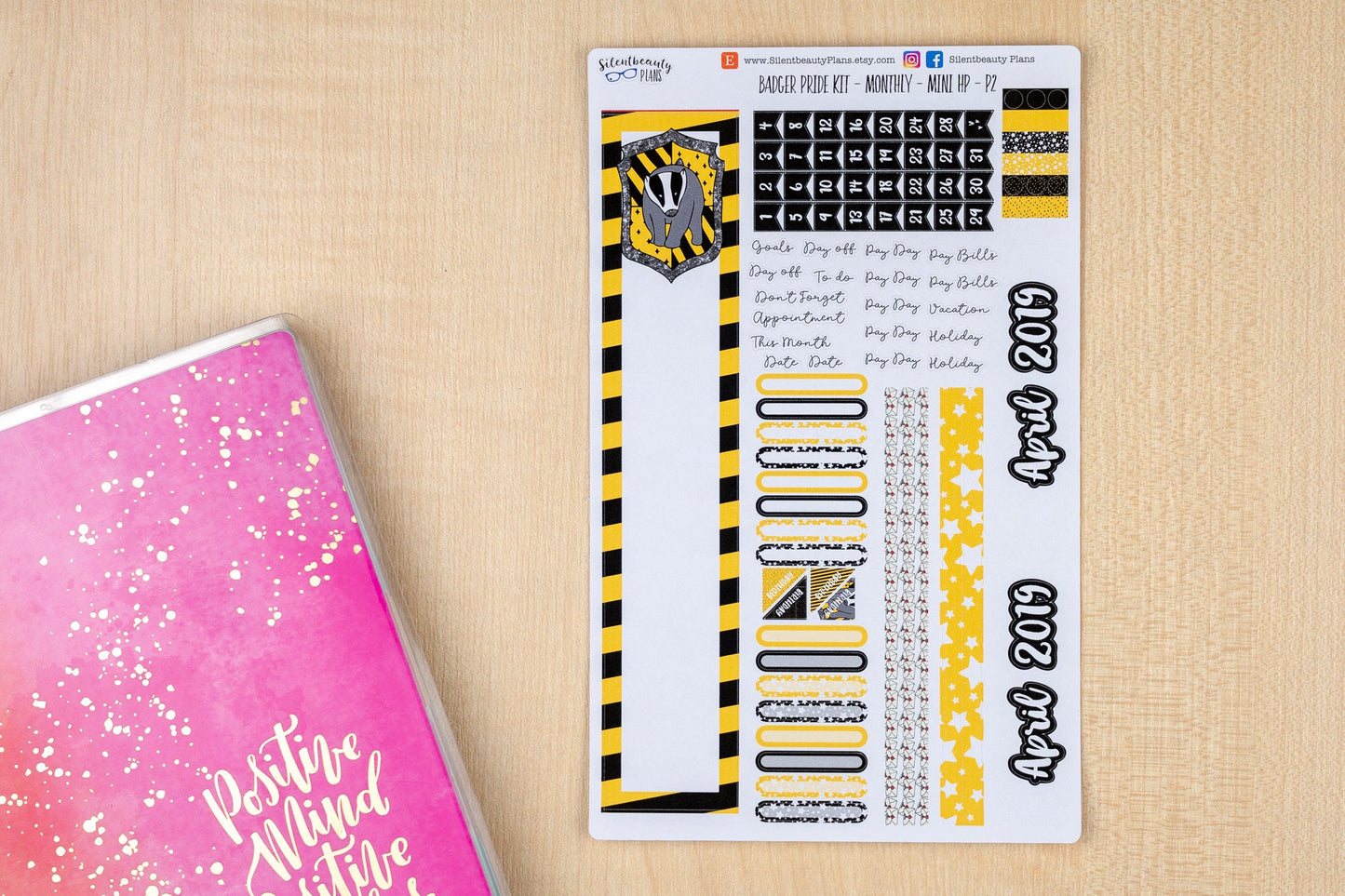 Badger Pride Monthly Kit - Mini Happy Planner | Choose your Month - Planner Stickers, UK