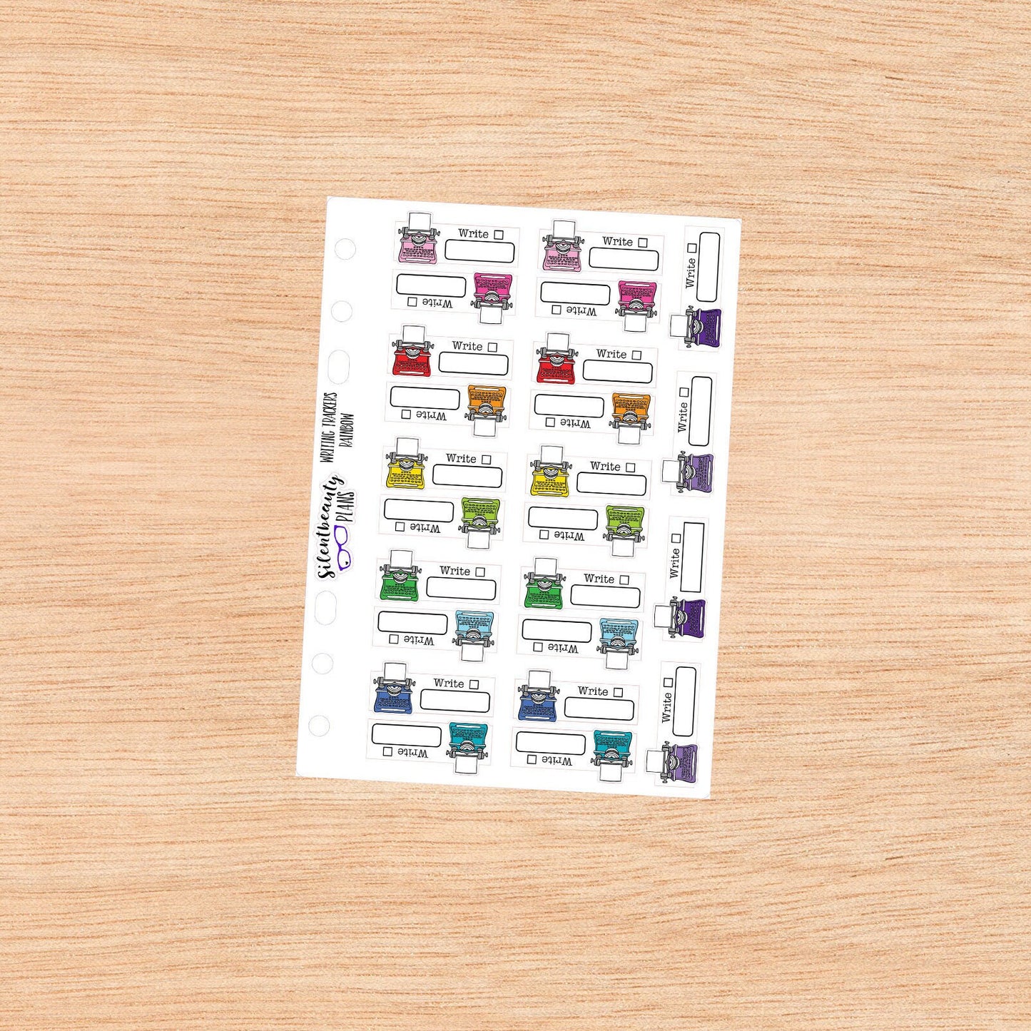 Writing Planner Stickers, Typewriter, Writing Tracker Stickers, Planner Stickers, Filofax, Kikki-K, Erin Condren, Happy Planner, UK