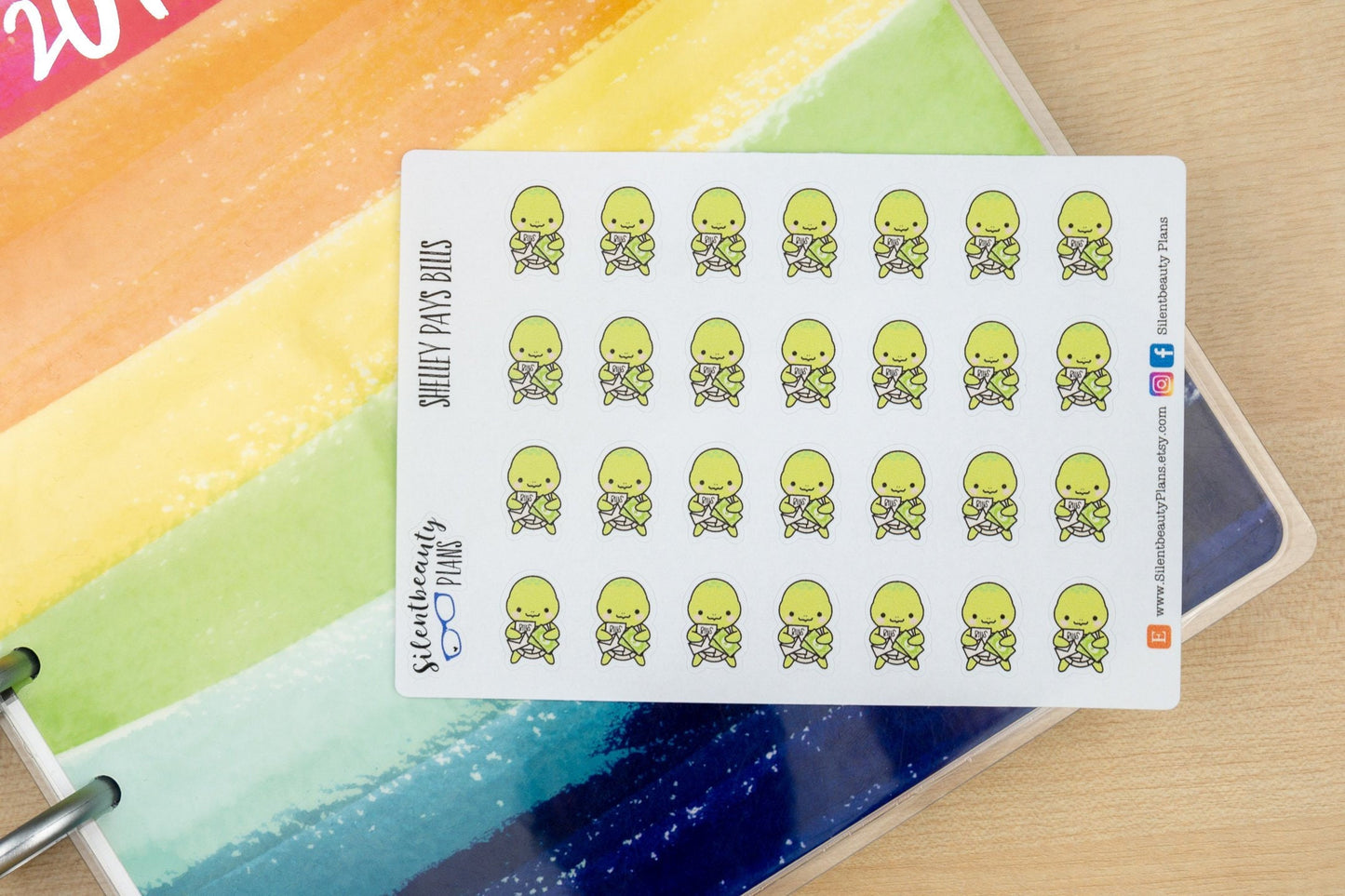 Shelley the Sea Turtle Pays the Bills - Cute Turtle Stickers
