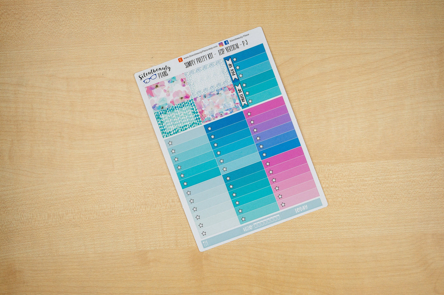 Simply Pretty Sticker Kit - Standard Vertical, Vertical, Planner Stickers, UK