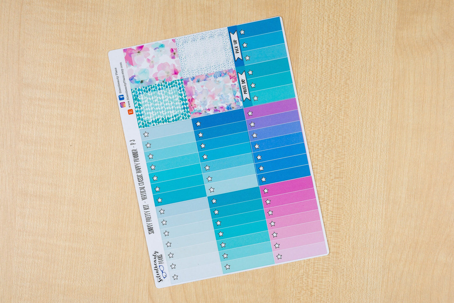 Simply Pretty Sticker Kit - Classic Happy Planner, Vertical, Planner Stickers, UK