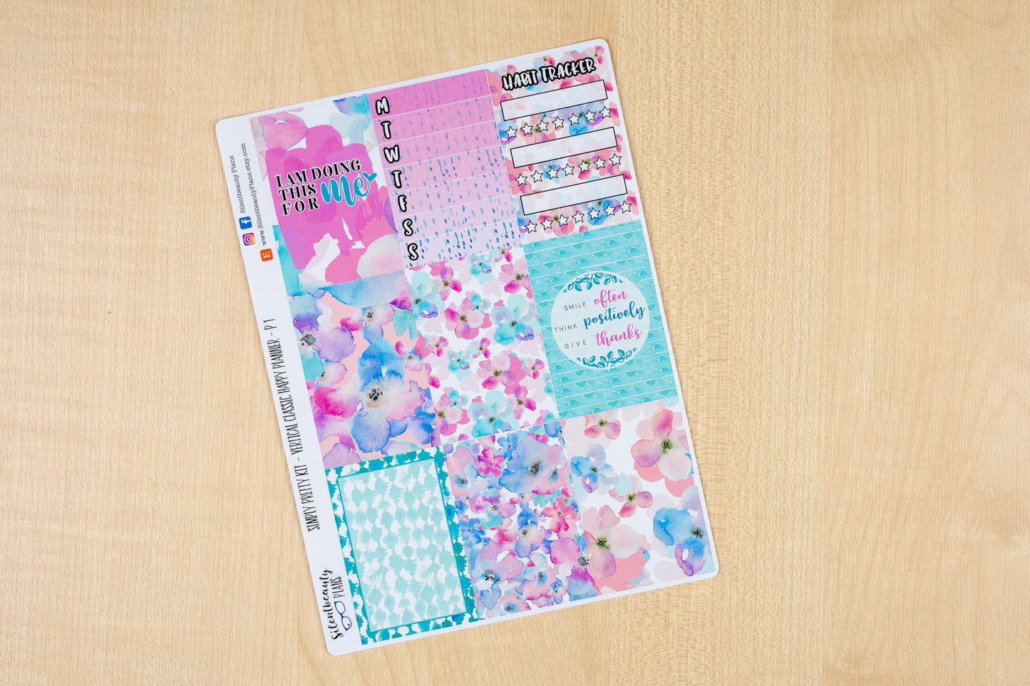 Simply Pretty Sticker Kit - Classic Happy Planner, Vertical, Planner Stickers, UK