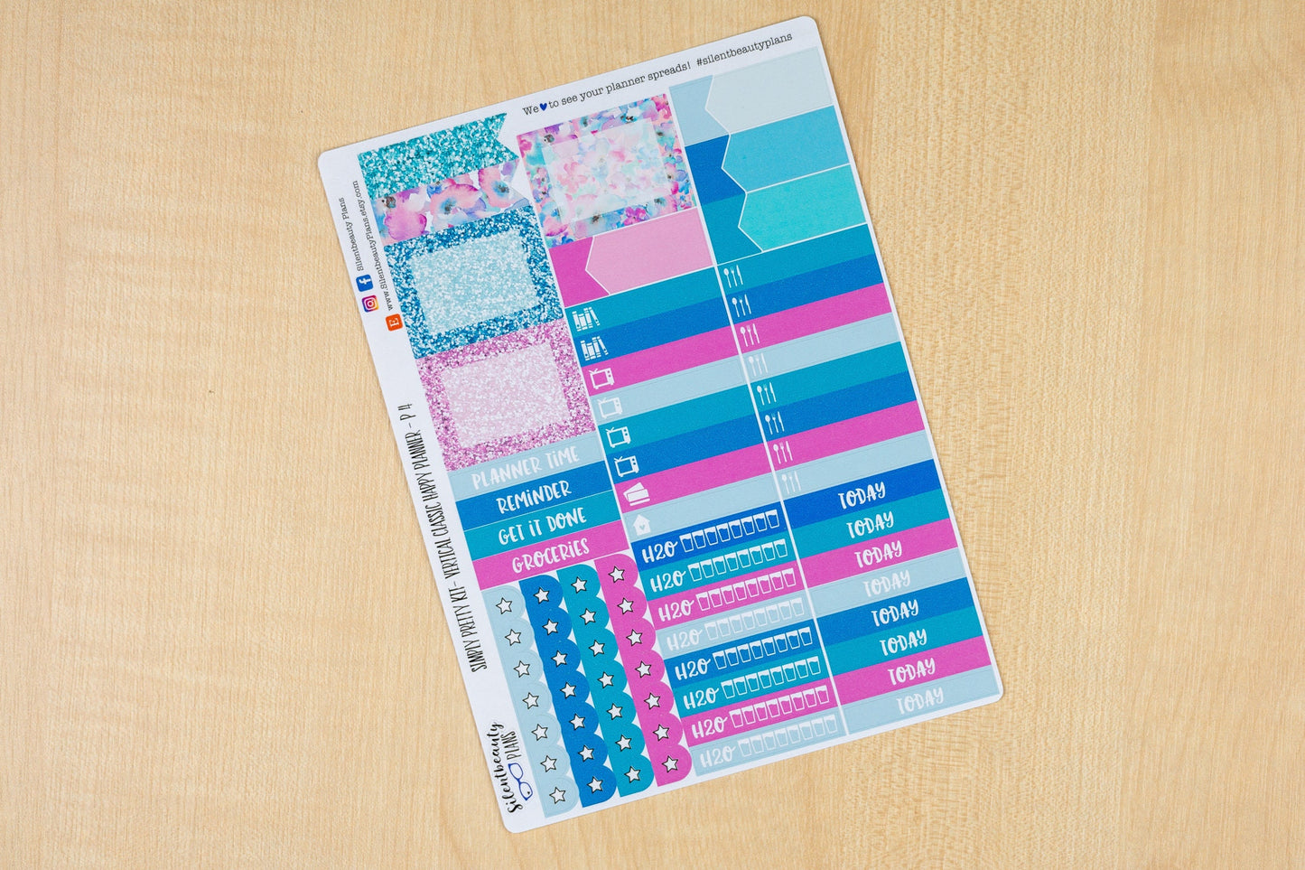 Simply Pretty Sticker Kit - Classic Happy Planner, Vertical, Planner Stickers, UK