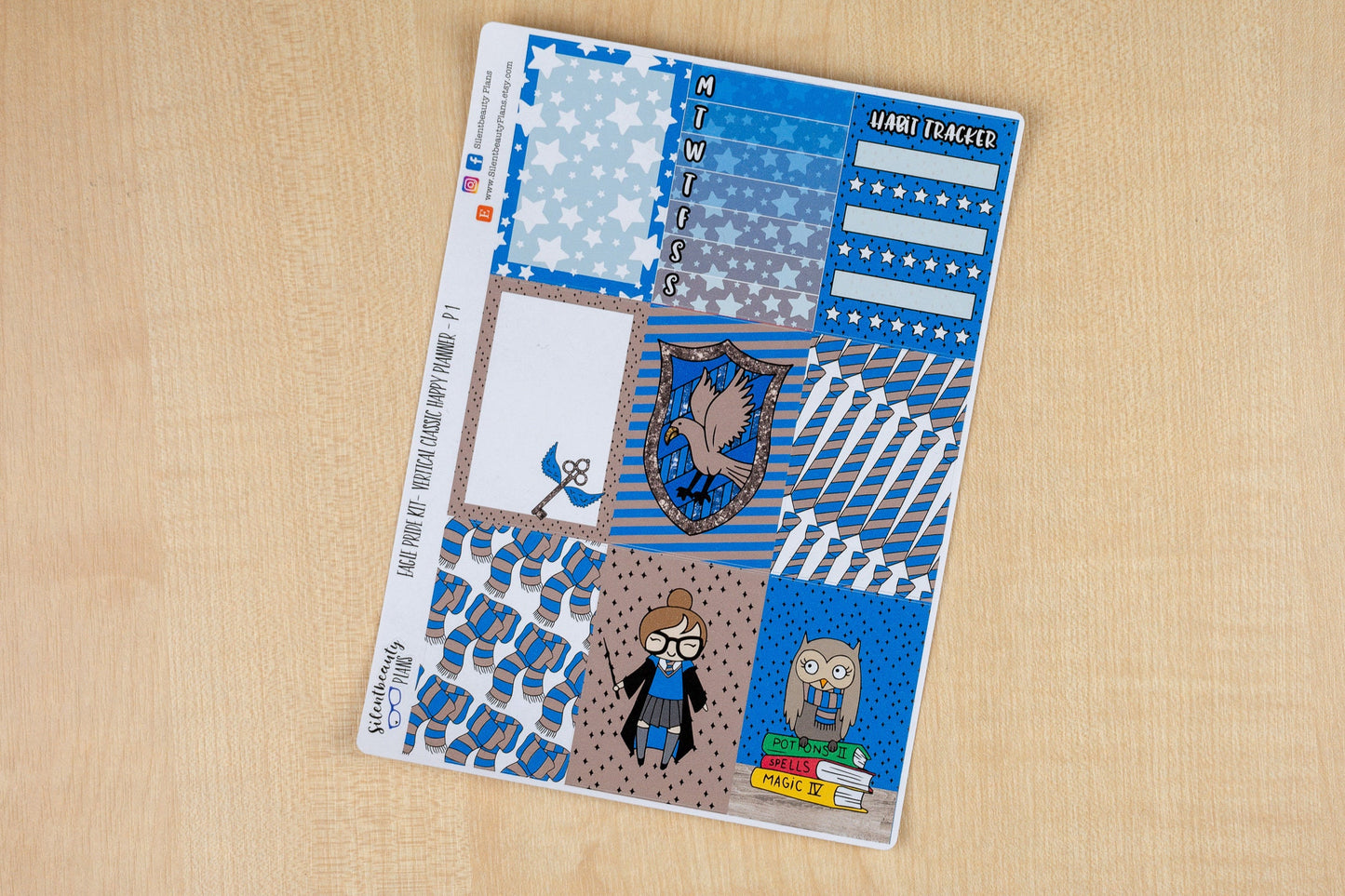Eagle Pride Weekly Sticker Kit - Classic Happy Planner, Vertical, Planner Stickers, UK