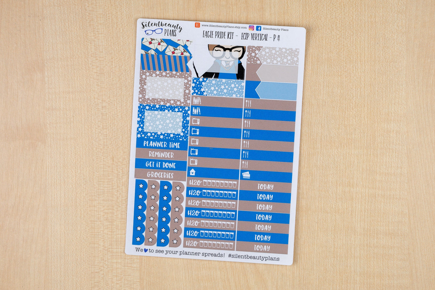 Eagle Pride Sticker Kit - Standard Vertical, Vertical, Planner Stickers, UK