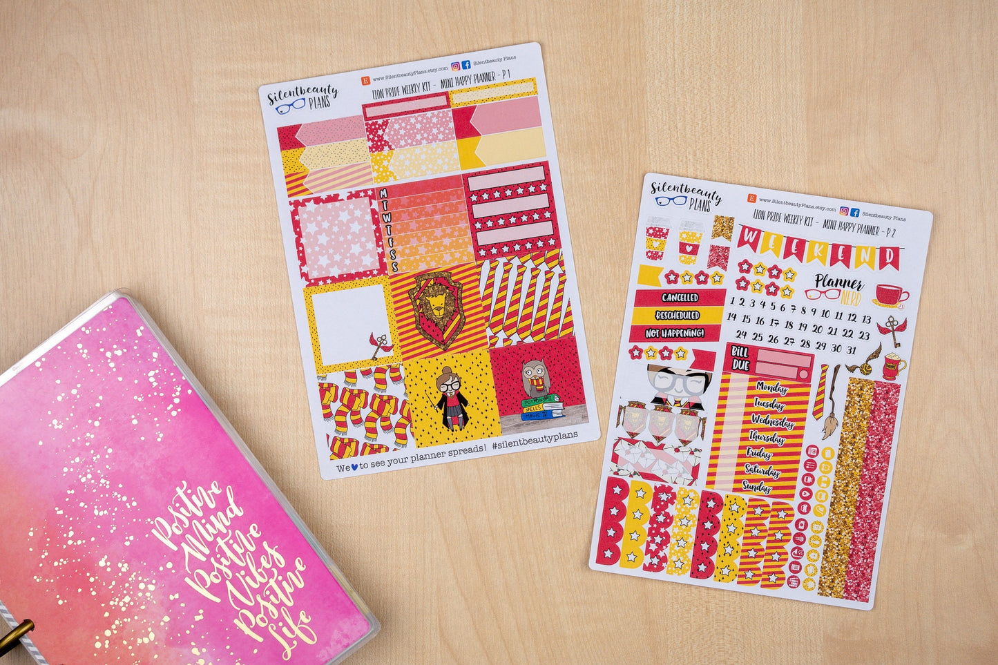 Lion Pride Weekly Kit - Mini Happy Planner, Planner Stickers, UK