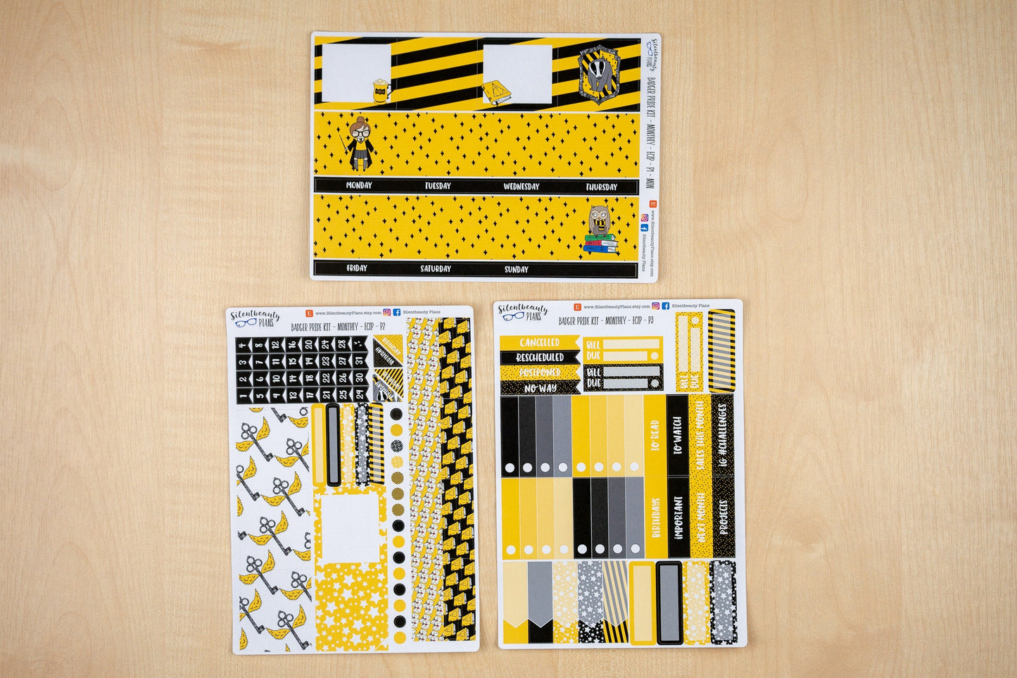 Badger Pride Monthly Sticker Kit | Pick your Month & Start Day