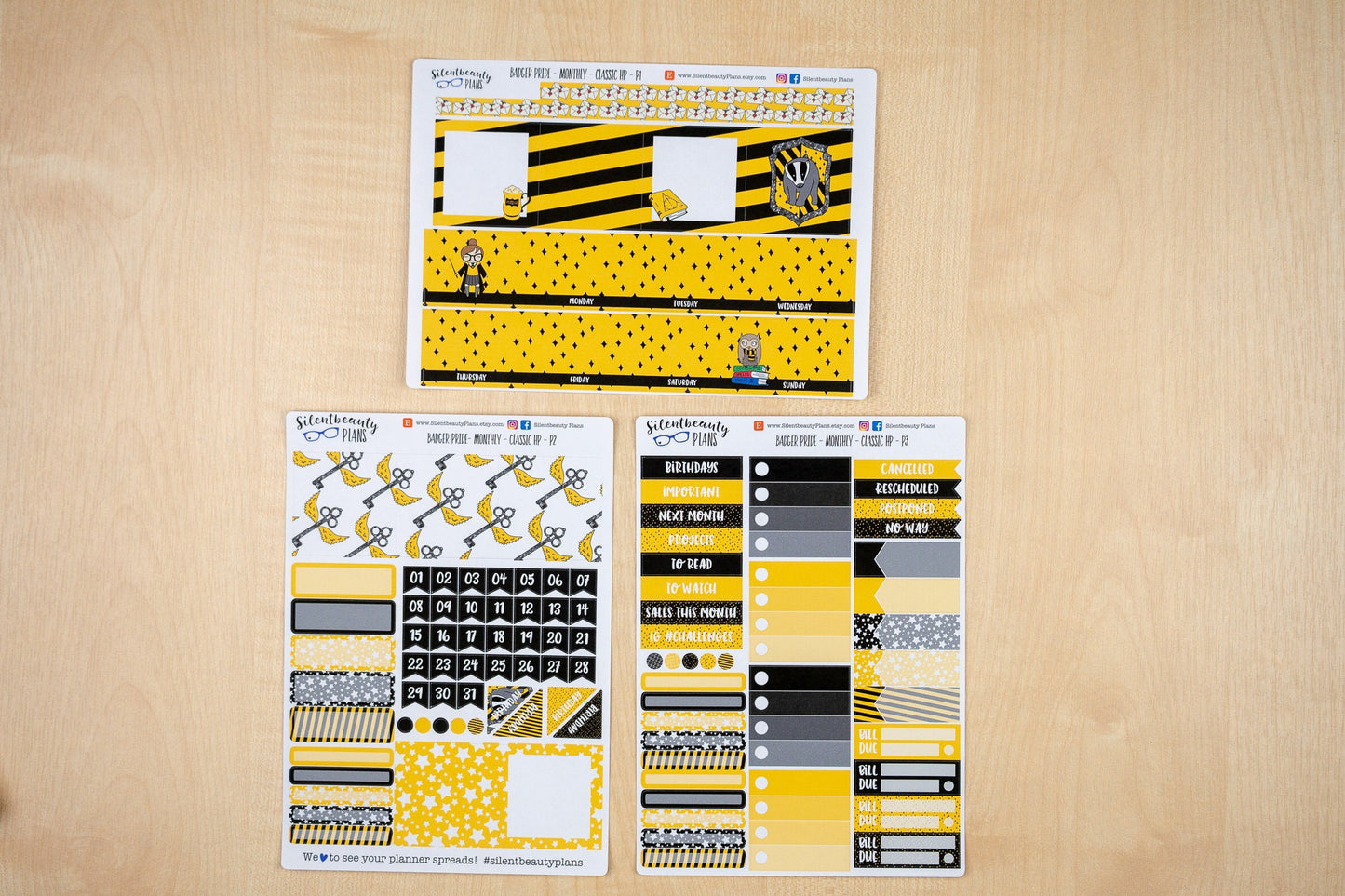 Badger Pride Monthly Sticker Kit | Pick your Month & Start Day