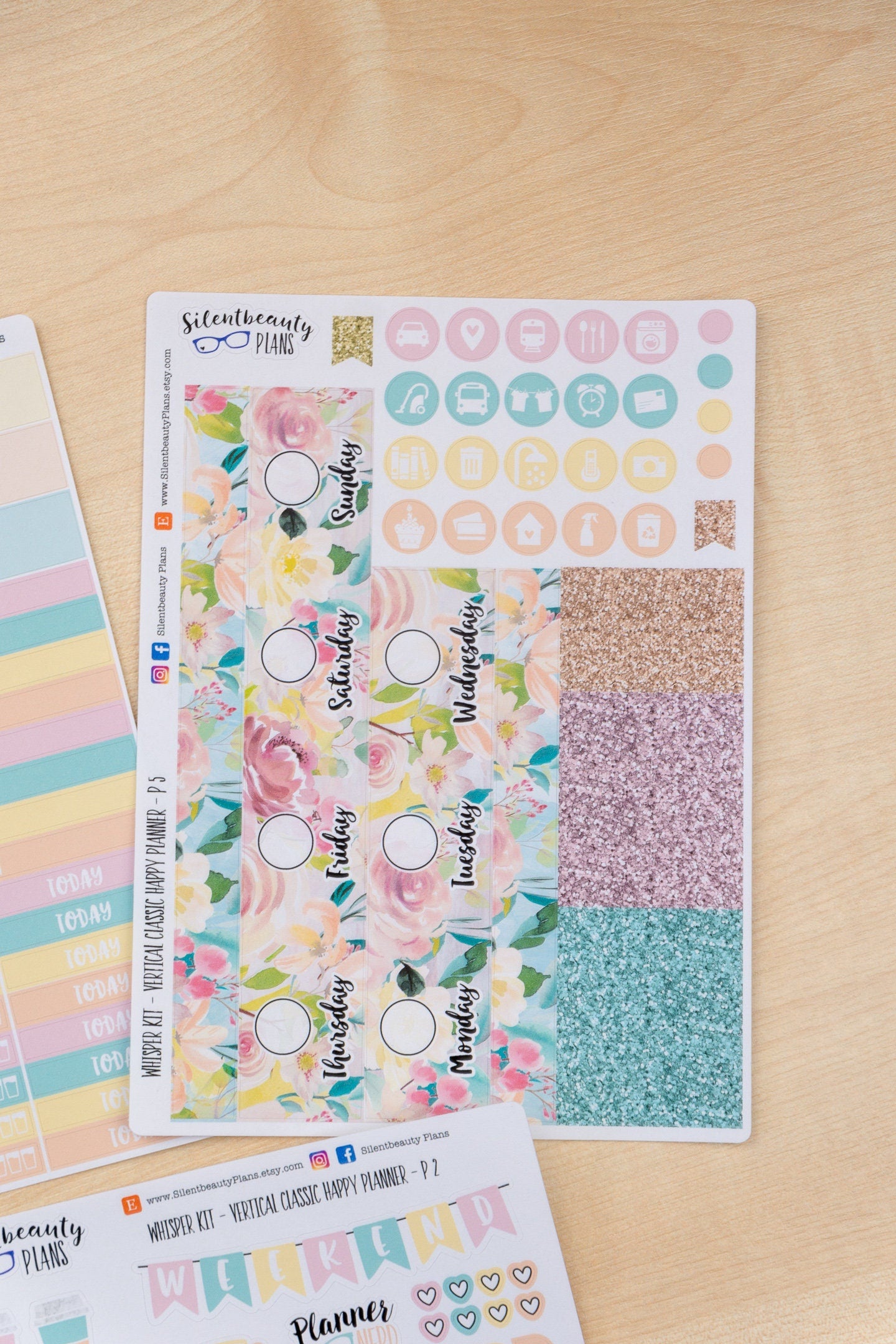 Whisper Sticker Kit - Classic Happy Planner, Vertical, Planner Stickers, UK