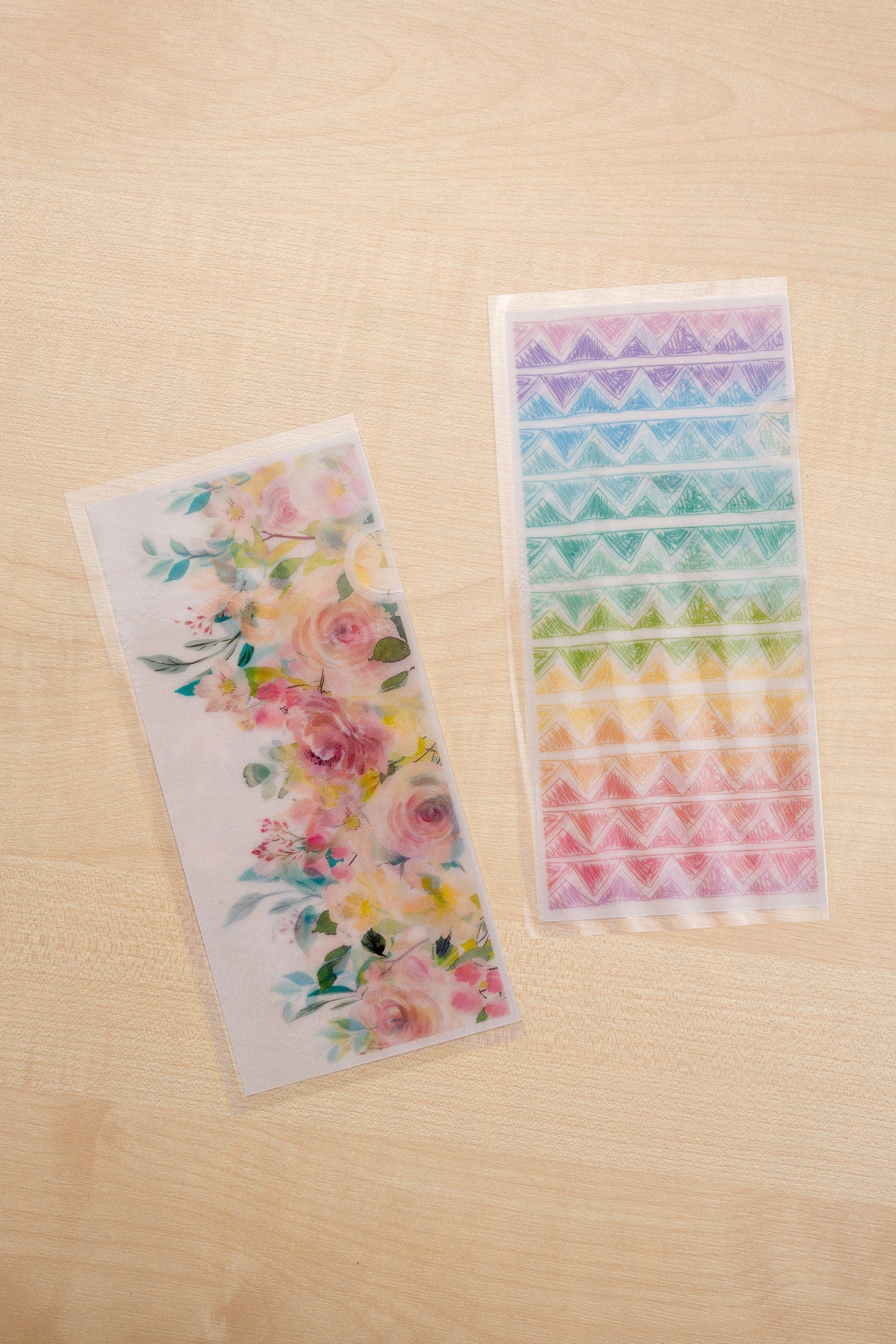 Whisper or Rainbow Scribbles Sticker Stash Vellum Pouch | Hobo Weeks Sticker Storage | Silentbeauty Plans | UK