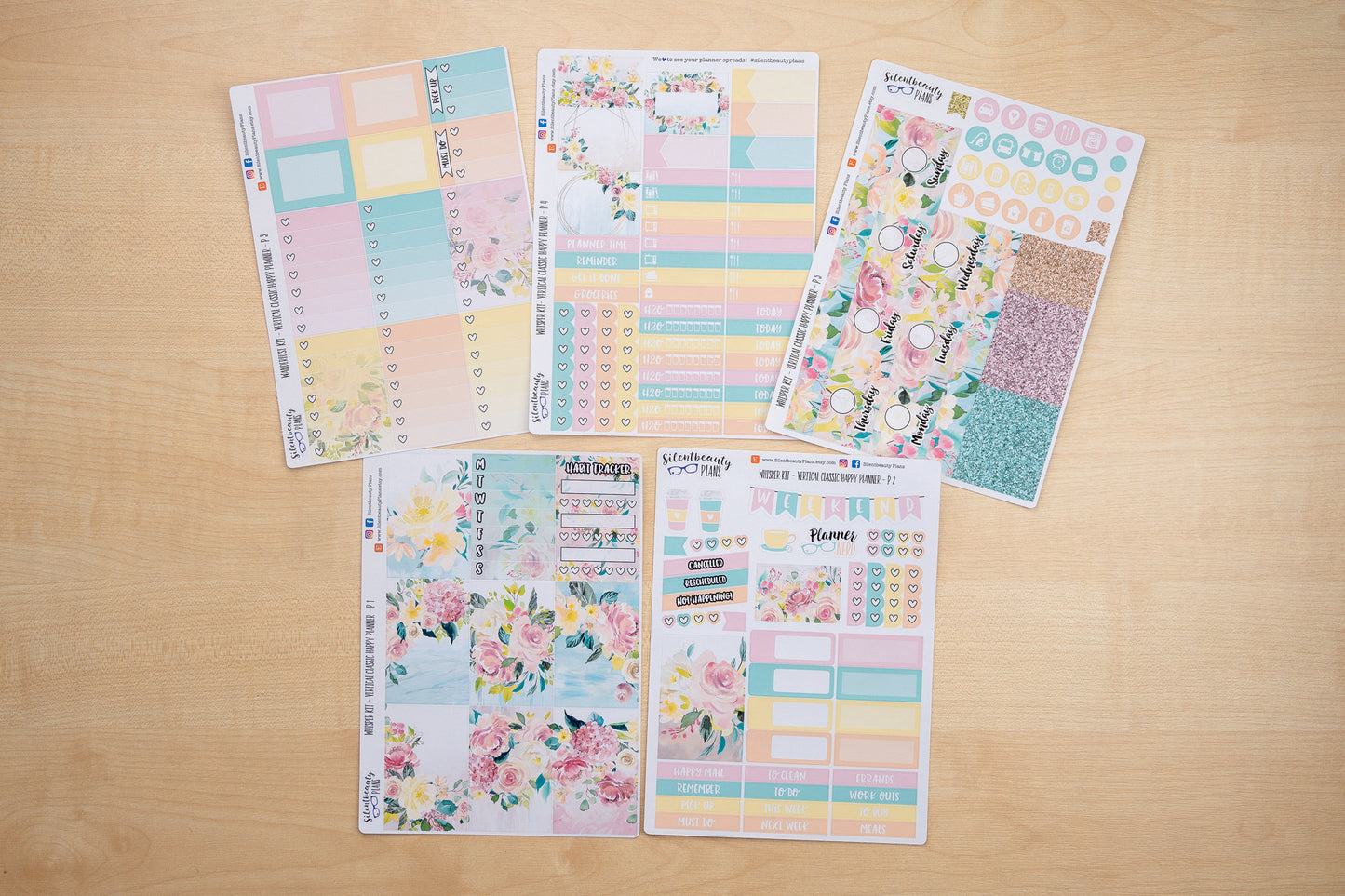 Whisper Sticker Kit - Classic Happy Planner, Vertical, Planner Stickers, UK