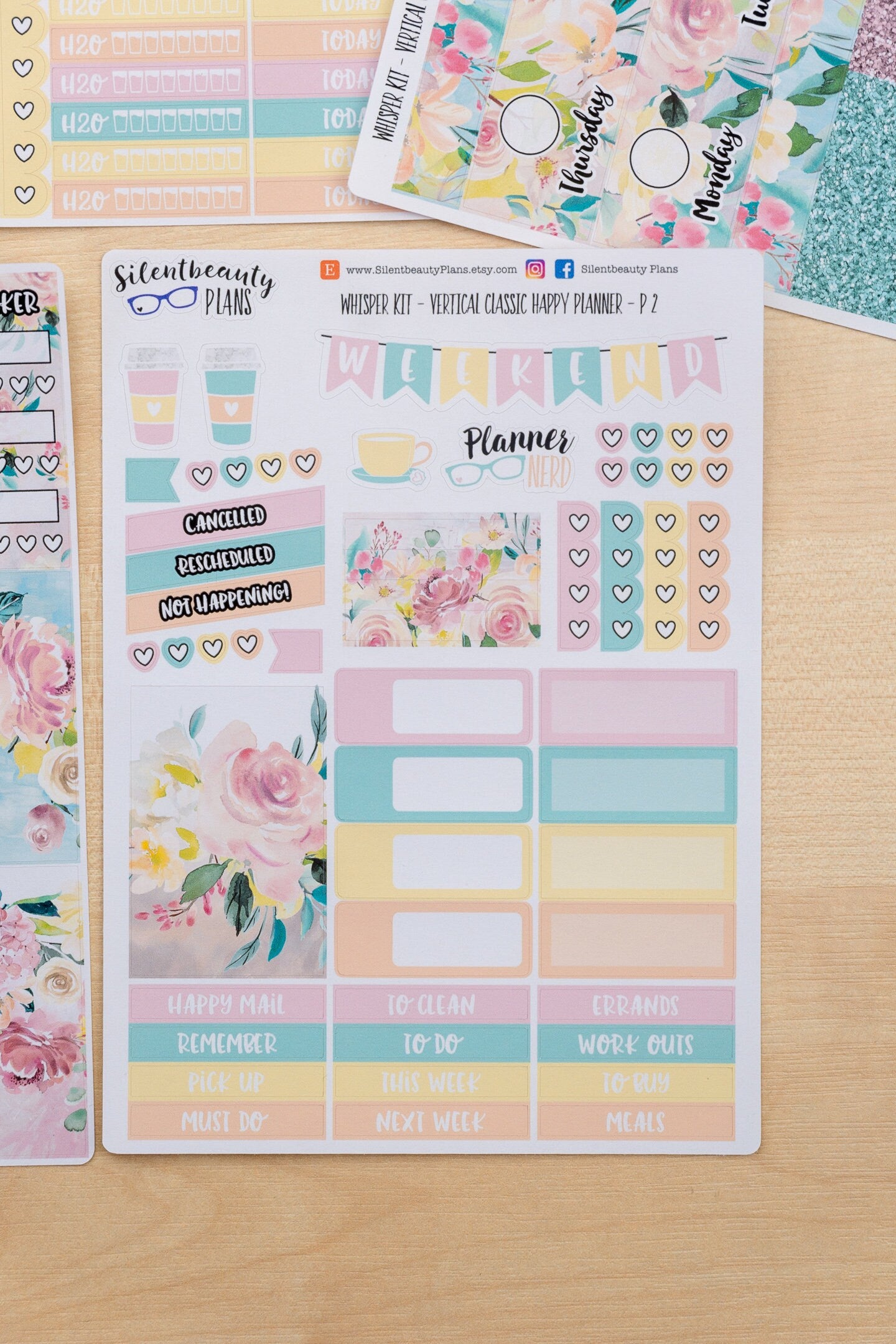 Whisper Sticker Kit - Classic Happy Planner, Vertical, Planner Stickers, UK